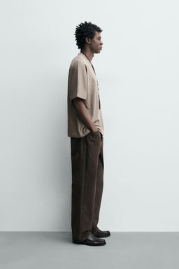 CAMISETA REGULAR FIT HEAVYWEIGHT / Marr?n / Topo - Zara фото 4