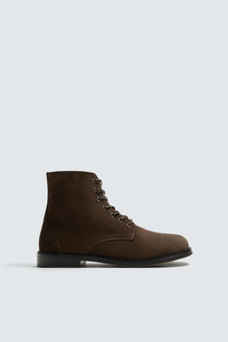 LEATHER LACE-UP BOOTS LIMITED EDITION - Zara фото 4