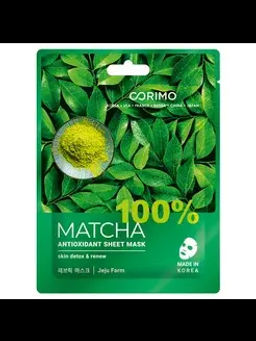 Corimo Маска тканевая для лица "Антиоксидант" 100% MATCHA 22г (Ю. Корея)