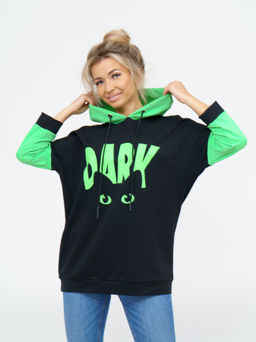 806 Худи "черный/салатовый"