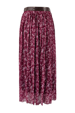 Pembe Kemerli Cicekli Sifon K?r?s?k Dokuma Uzun Etek TWOAW26ET00171 - Trendyolmilla фото 6