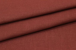 Конопля с хлопком-диагональ цв.Винтажный терракотово-коричневый, ш.1.4м, конопля-80%, хлопок-20% - Купава фото 2