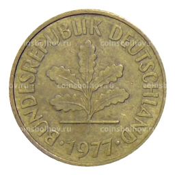 Монета 5 пфеннигов 1977 года J Германия