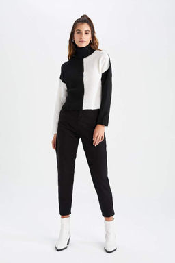 Свитер из ткани Selanik с полуводолазкой свободного кроя - Defacto фото 6