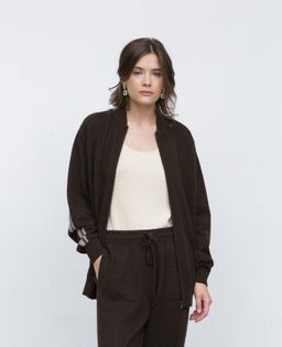 Джемпер из пуха яка 08336 темно-коричневый