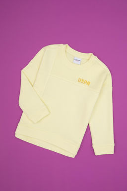 K_z _ocuk Sar_ Bisiklet Yaka Sweatshirt Sepette S_rpriz _ndirim
