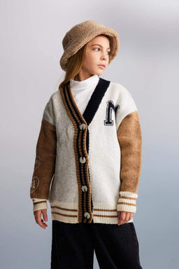 Кардиган для девочек с V-образным вырезом