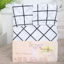 Простыня на резинке Атра 160х200х20, Таттерсол, бело-земельный, бязь 120г/м, хл100%