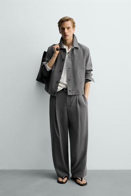 PANTAL?N FLUIDO PLIEGUES / Gris topo