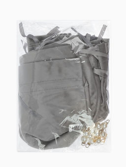 Цена за 10 шт. Мешочек бархатный с бусиной, 13х9 см, серый (фас. 10 шт)