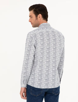 Темно-синяя приталенная рубашка с длинным рукавом - Cacharel фото 5