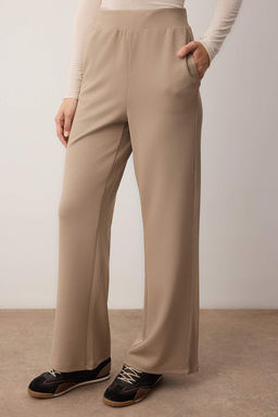 Vizon Kaskorse Detayl? Wide Leg Yumusak Kumasl? Esnek Orme Pantolon TWOAW26PL00113 - Trendyolmilla фото 3