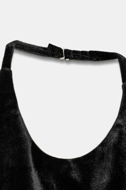 VELVET HALTER NECK TOP WITH GATHERING - Zara фото 8
