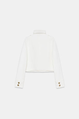 CHAQUETA CRUZADA BOT?N DORADO / Crudo - Zara фото 11