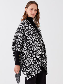 ?al Yaka Desenli Oversize Kad?n Triko Pan?o