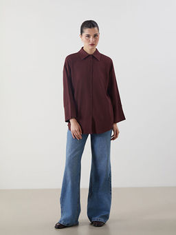Dokulu Oversize Kad?n G?mlek Tunik