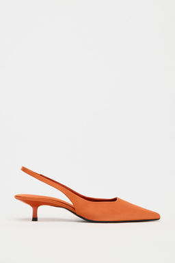 KITTEN HEEL SLINGBACK FABRIC SHOES - Zara фото 3