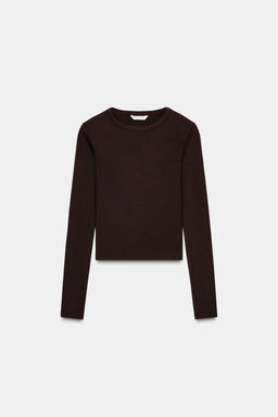 CAMISETA MANGA LARGA / Marr?n - Zara фото 6