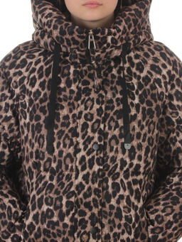 24-801 BROWN/LEOPARD Пальто зимнее женское (200 гр. холлофайбер) - Fashion фото 4