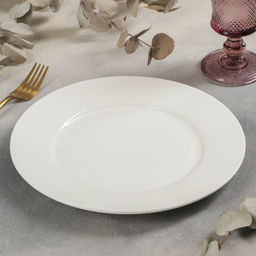 Тарелка фарфоровая обеденная с утолщённым краем White Label, d=25 см, цвет белый - Доляна фото 2