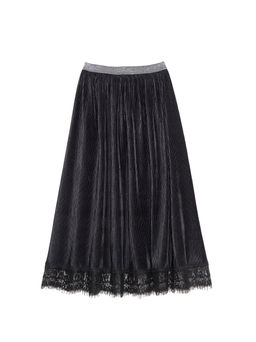 CONTE Велюровая юбка с плиссировкой из лимитированной коллекции CONTE MORE royal black