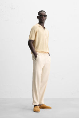 100% LINEN KNIT POLO SHIRT - Zara фото 4