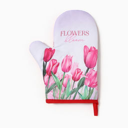 Варежка-прихватка Тюльпаны, 20?27 см,100% п/э