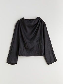 D?k?ml? Yaka Saten Bluz