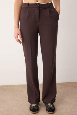 TRENDYOLMILLA Siyah Kemer Detayl? Wide Leg/Genis Paca Dokuma Pantolon TWOAW24PL00341  фото 25