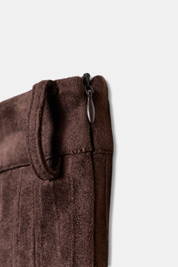 PLEATED FAUX SUEDE MIDI SKIRT WITH BELT - Zara фото 7