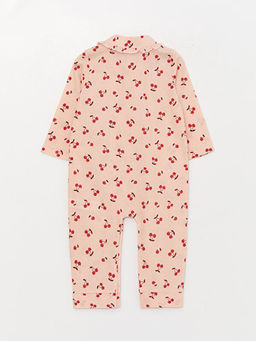 Bebe Yaka Uzun Kollu Desenli K?z Bebek Tulum - Waikiki фото 2