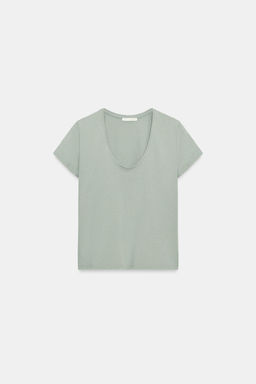 CAMISETA ALGOD?N MANGA CORTA / Azul claro