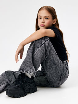 ACOOLA / Брюки джинсовые детские для девочек Surya серый  фото 6