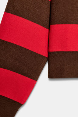 STRIPED KNIT POLO JUMPER - Zara фото 8