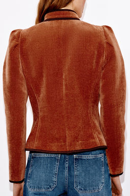 BLAZER VIVOS CONTRASTE / Naranja quemado - Zara фото 6