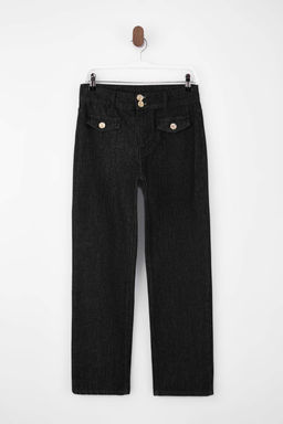 Limited Edition Siyah Y_ksek Bel Tam Boy %100 Pamuk Straight Jeans TWOSS26JE00078 - Trendyolmilla фото 2