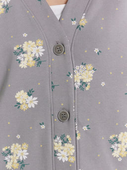 Кардиган серый с цветочным принтом цветы на сером 172114 - Mark formelle фото 5
