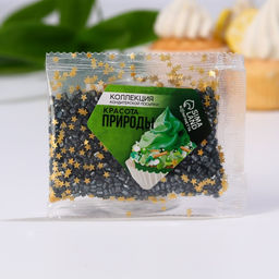 Посыпка кондитерская блестящая: золотая, черная, 25 г. - Simaland фото 2