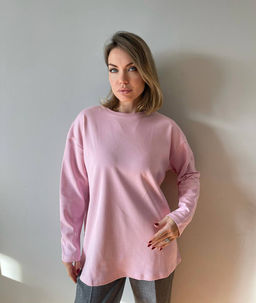 K12068 Лонгслив (плотный хлопок) РОЗОВЫЙ