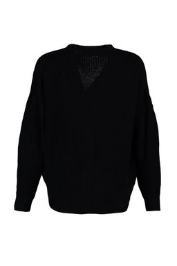 TRENDYOLMILLA Ekru Genis Kal?p V Yaka Triko H?rka TWOAW20HI0215  фото 8