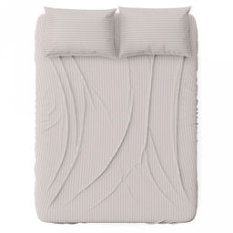 Простыня Евростандарт 240х220см "Туманное утро", сатин "страйп" 1х1см 130г/м2, хлопок 100%, упаковка "классическая" ПВХ 28х41см, "Домашняя мода" (Россия)