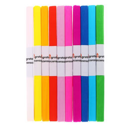 Набор бумаги крепированной «Неон», рулон 10 штук/10 цветов, 50×200 см, 30 г/м²