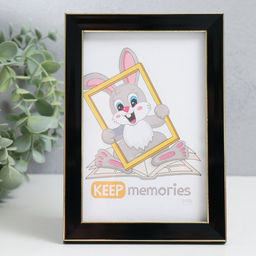 Цена за 2 шт. Фоторамка пластик "Акварель" 10х15 см, чёрный (пластик)