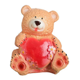 Копилка для денег Мишка с сердцем, гипс, 16.5?18.5 см