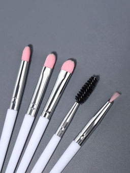 Набор кистей для макияжа COLOR POWER pink, 10 шт., в чехле, белый