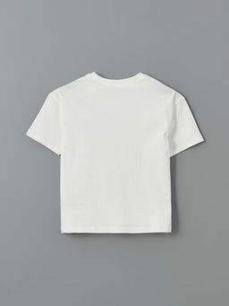 Yaz? Bask?l? Pamuklu Erkek ?ocuk Ti??rt