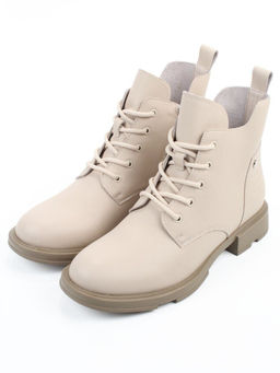 01-M43-15 BEIGE Ботинки демисезонные женские (натуральная кожа)