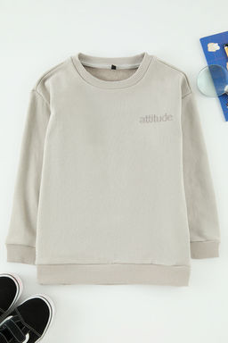 Petrol Erkek Cocuk Baba-Ogul Bask?l? Orme Mini Me Sweatshirt TKDAW25SW00101 - Trendyolmilla фото 5