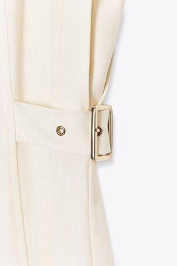 MIDI DRESS WITH BELT LOOPS IN A LINEN BLEND - Zara фото 16