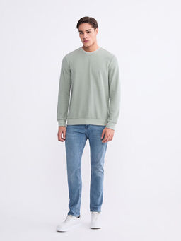 Bisiklet Yaka Uzun Kollu Erkek Sweatshirt